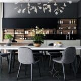 Black dining room