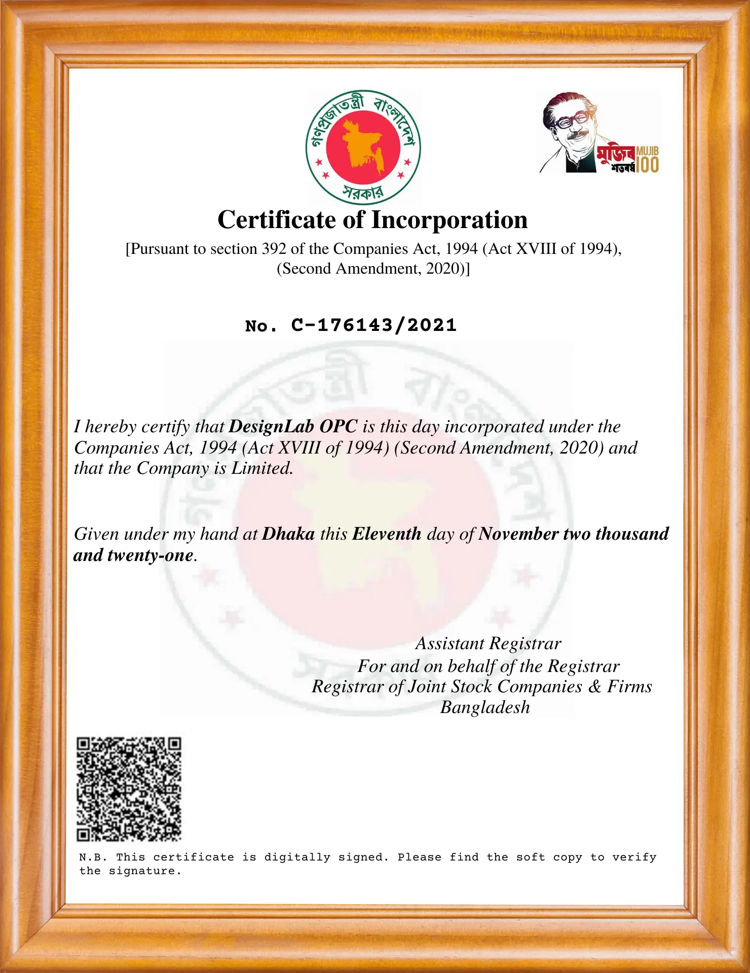 Designlab opc incorporate certificate